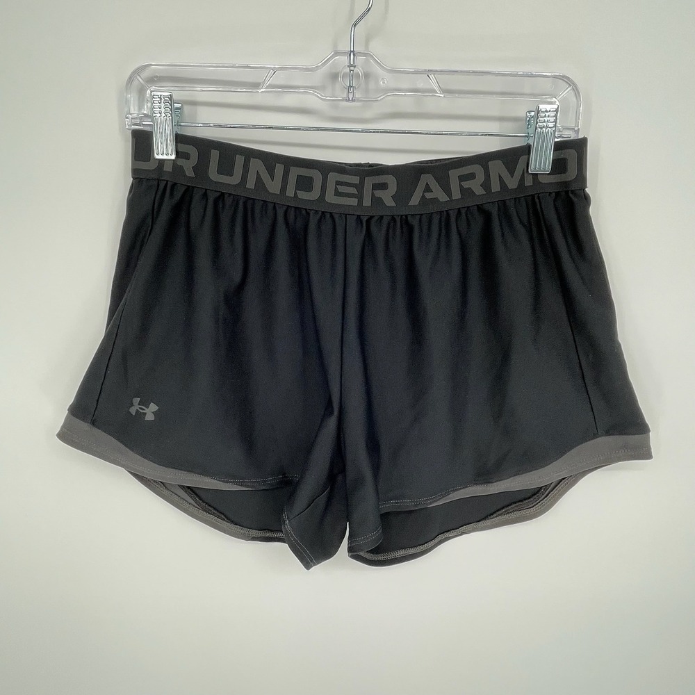 Under Armour Women's Black Logo Waistband Play Up Athletic Shorts Size Medium